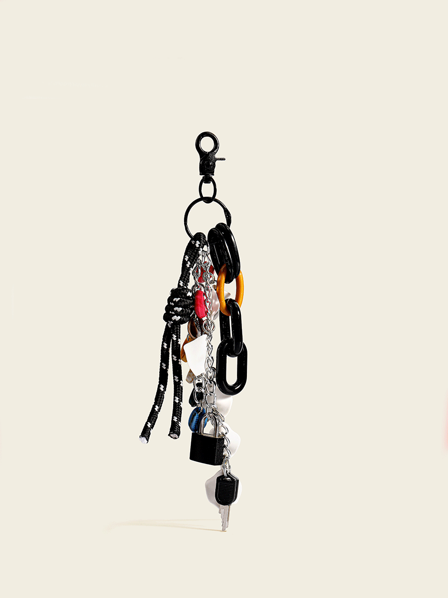 Resin & Rope Fashion Bag Charm Keychain