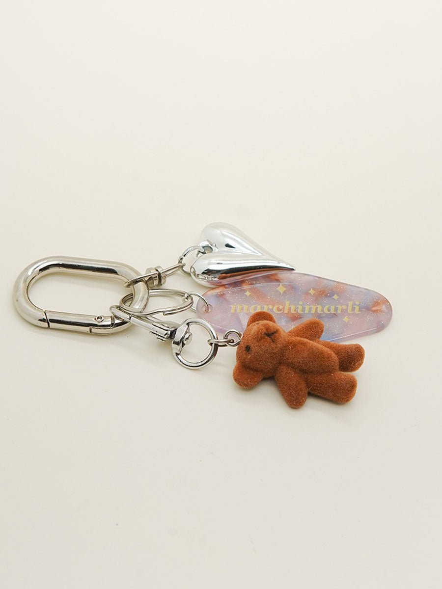 Heart Keychain with Acrylic Tag
