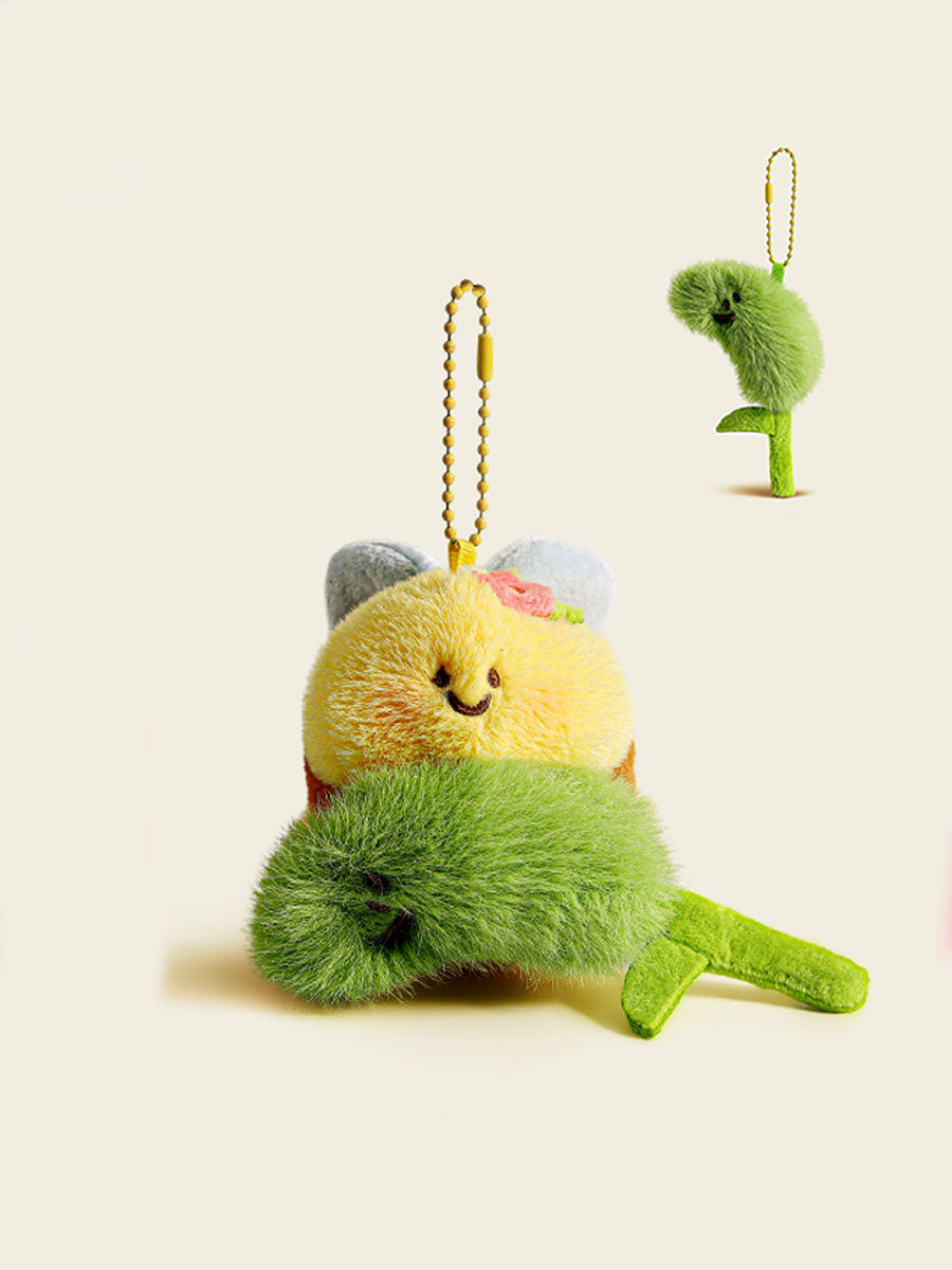 Bee Dog Plush Keychain