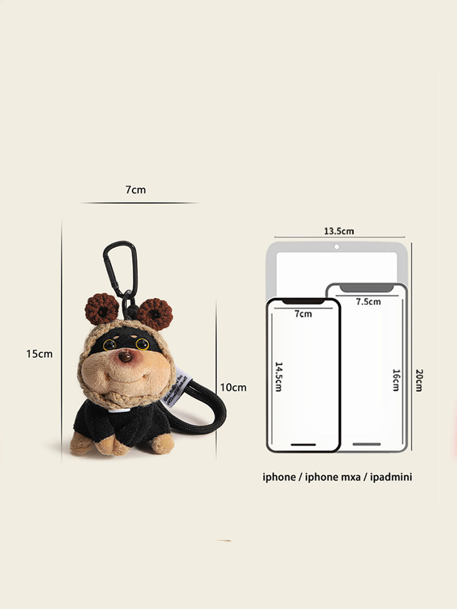 Bee Dog Plush Keychain