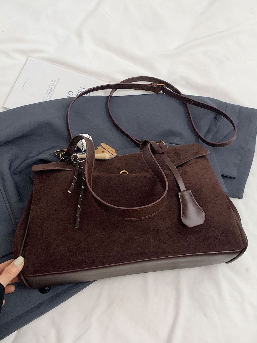 Vintage Suede Tote Bag Coffee