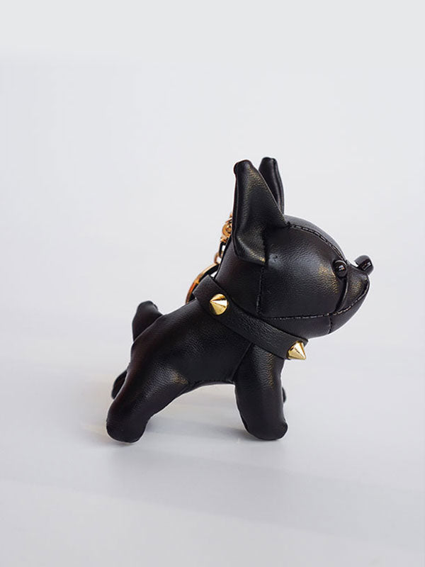 Handmade Vegan Leather French Bulldog Keychain