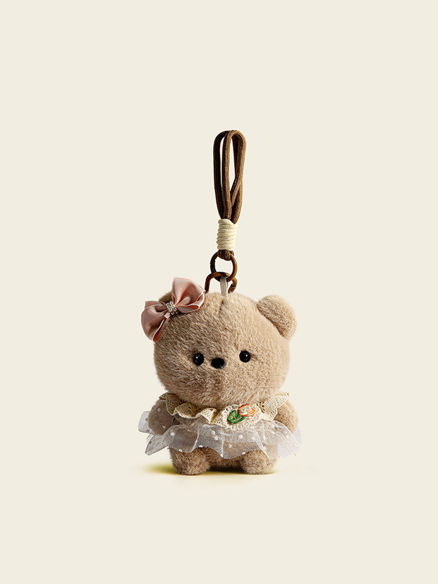 Cute Plush Dress Bear Plush Keychain