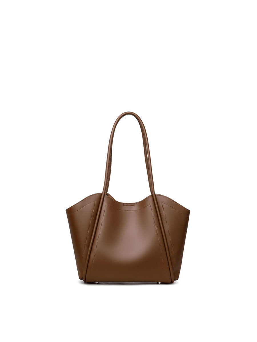 Genuine Leather Large Tote Bag Brown