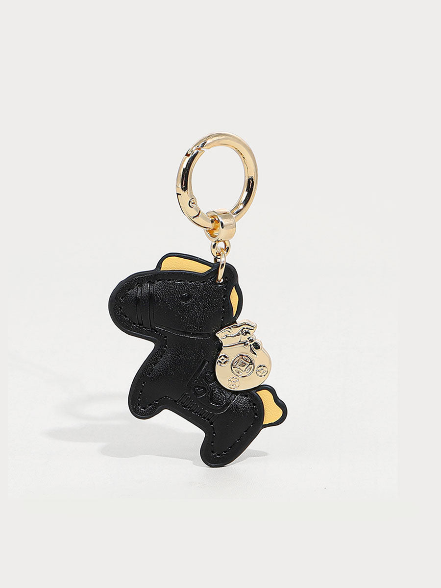 Luxury Leather Horse Keychain with Money Bag