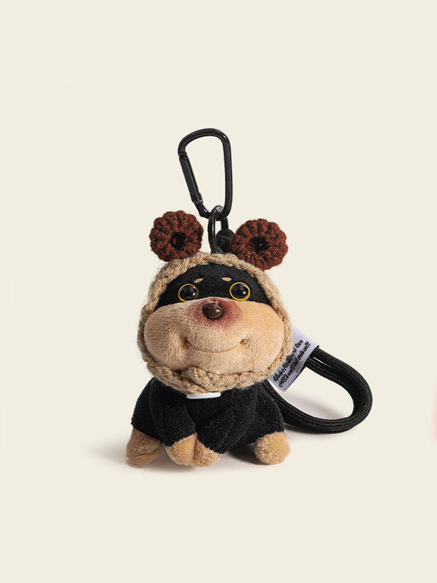 Bee Dog Plush Keychain
