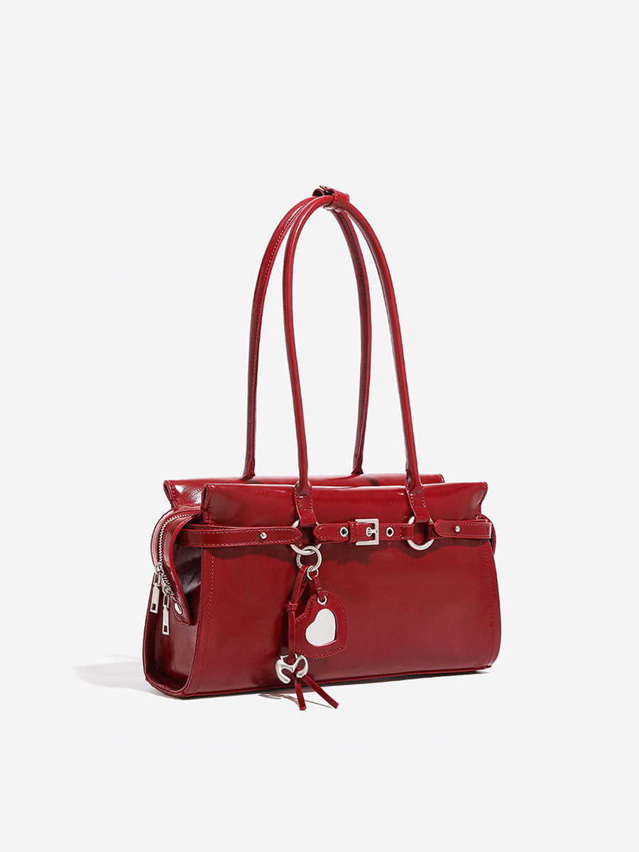 Patent Leather Red Shoulder Bag Red
