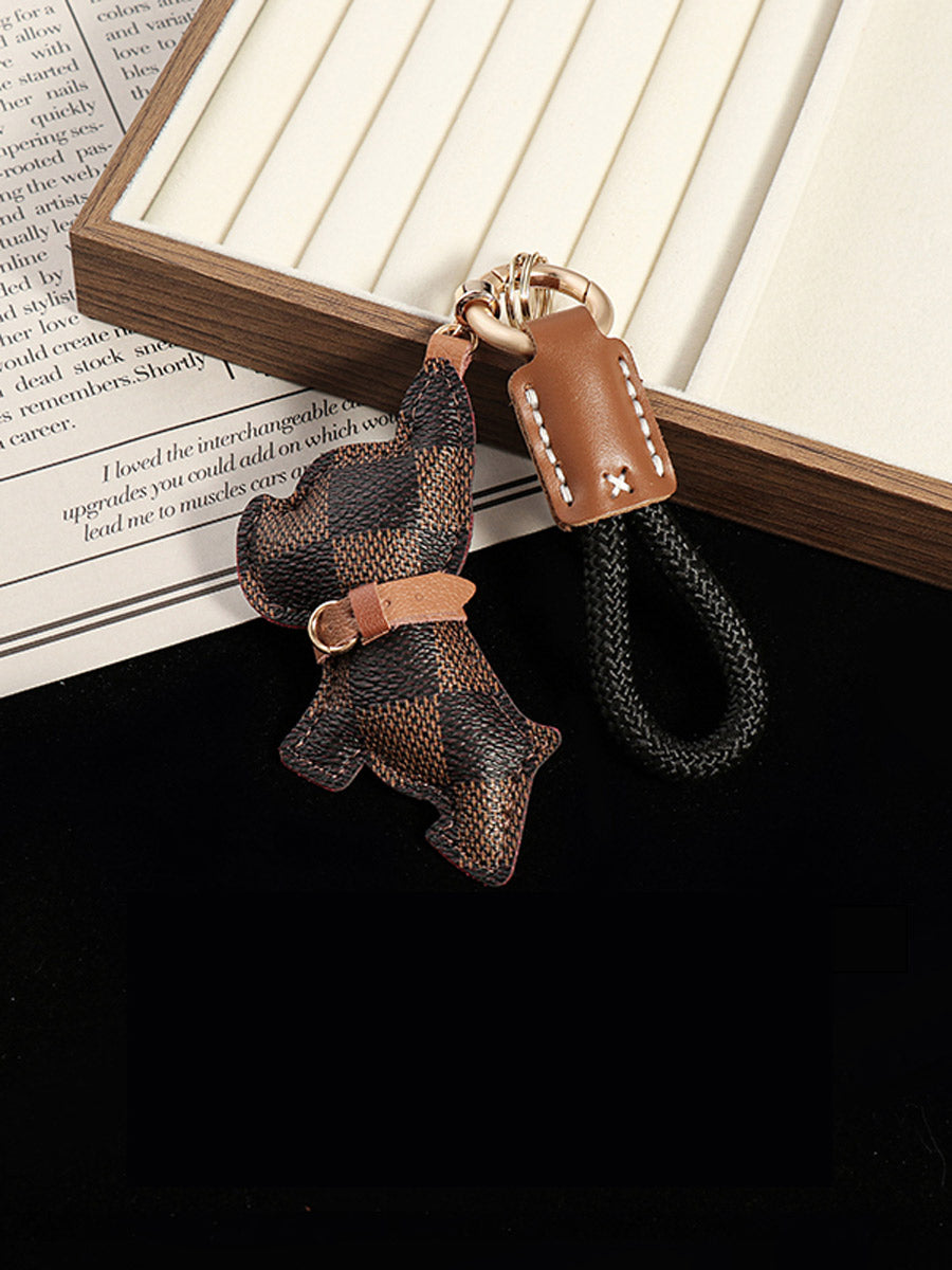 Luxury Leather French Bulldog Keychain