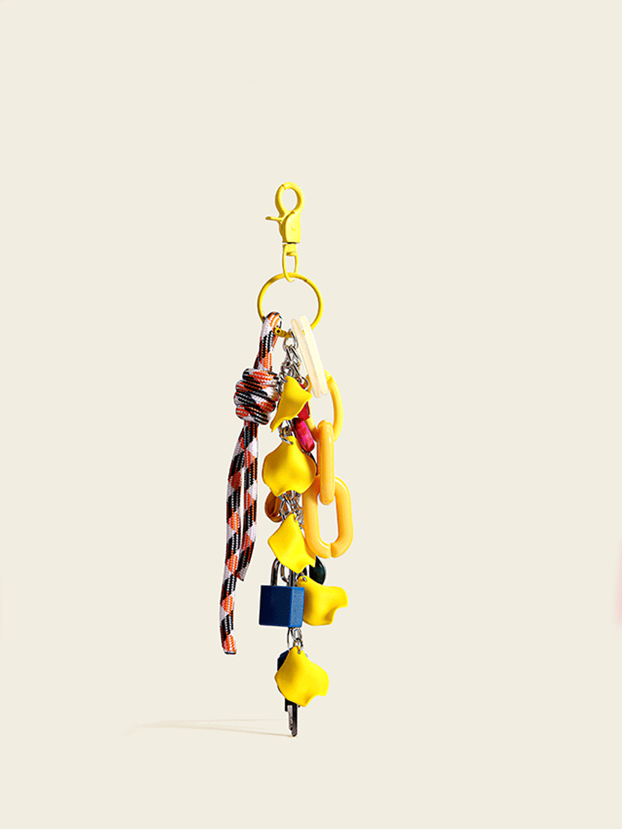 Resin & Rope Fashion Bag Charm Keychain