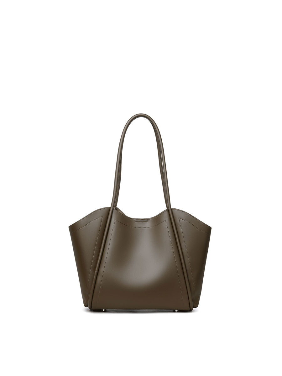 Genuine Leather Large Tote Bag Grey