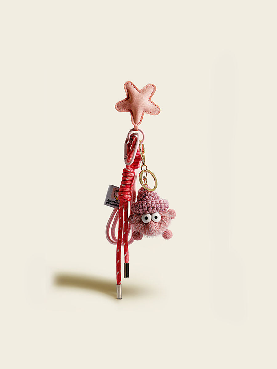 Cute Mink Fur Pom Keychain