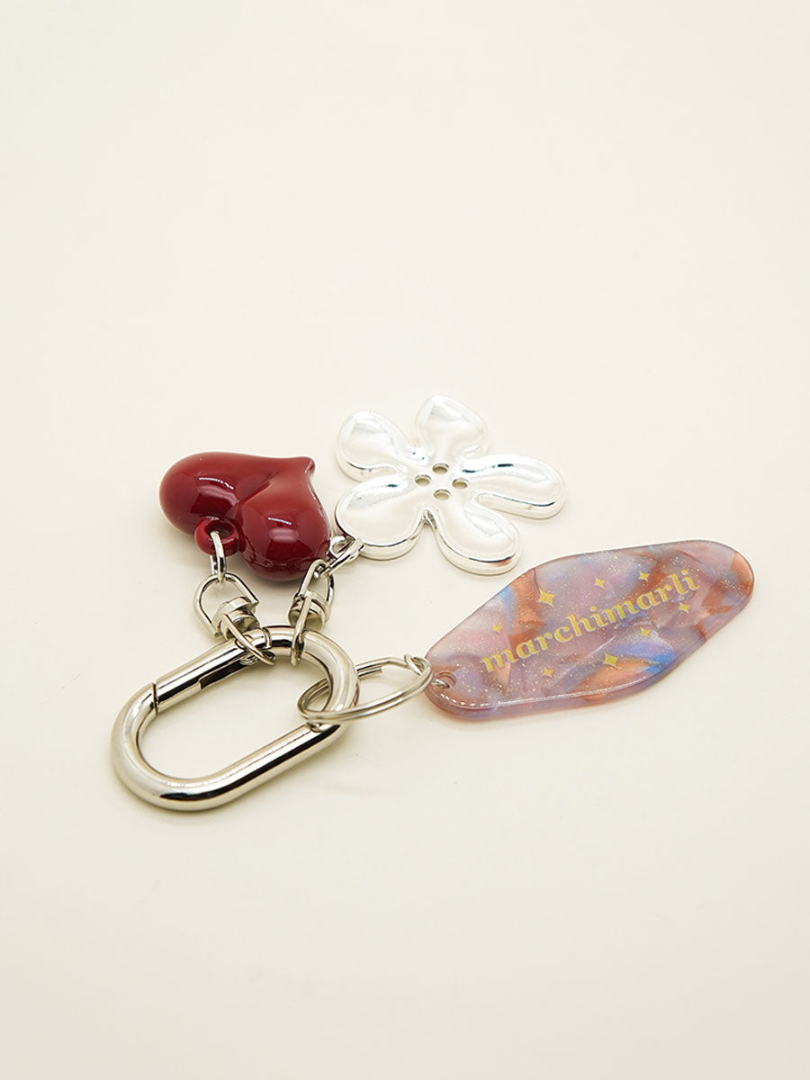 Heart Keychain with Acrylic Tag
