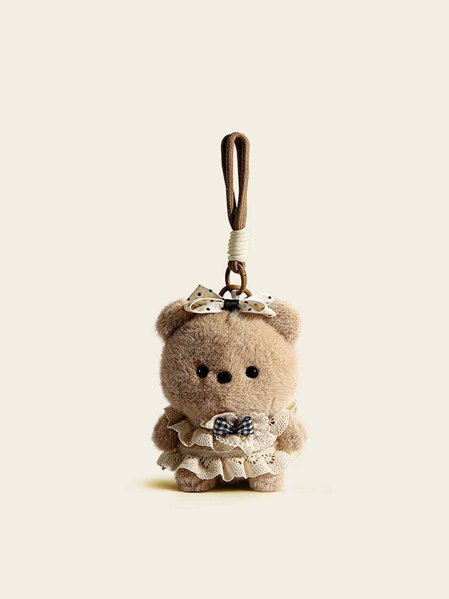 Cute Plush Dress Bear Plush Keychain