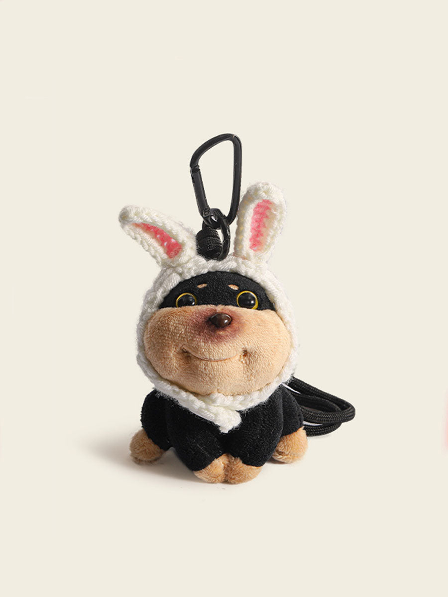 Bee Dog Plush Keychain