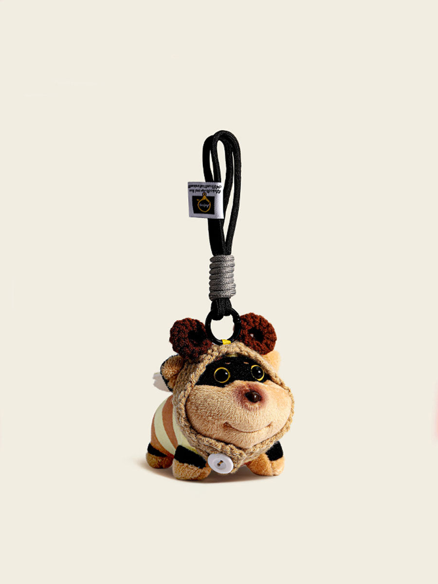 Bee Dog Plush Keychain