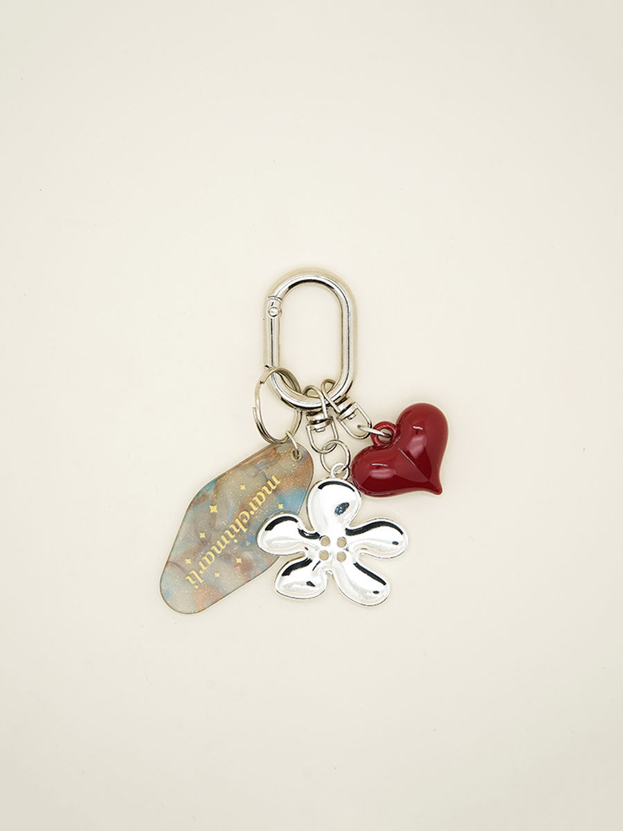 Heart Keychain with Acrylic Tag