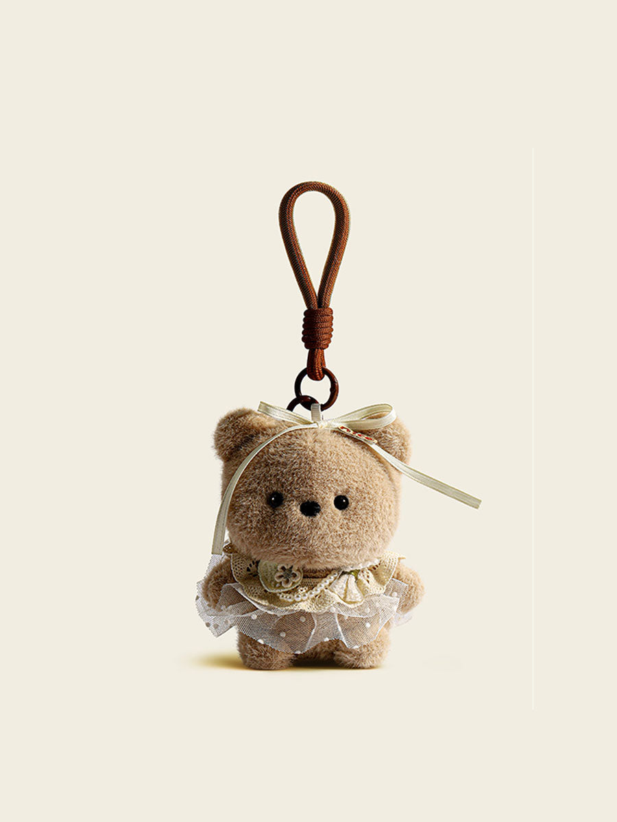 Cute Plush Dress Bear Plush Keychain