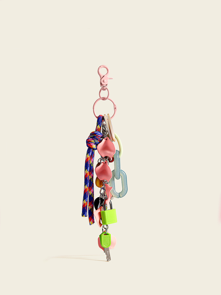 Resin & Rope Fashion Bag Charm Keychain