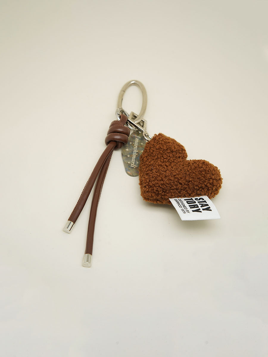 Pink Fuzzy Heart Keychain