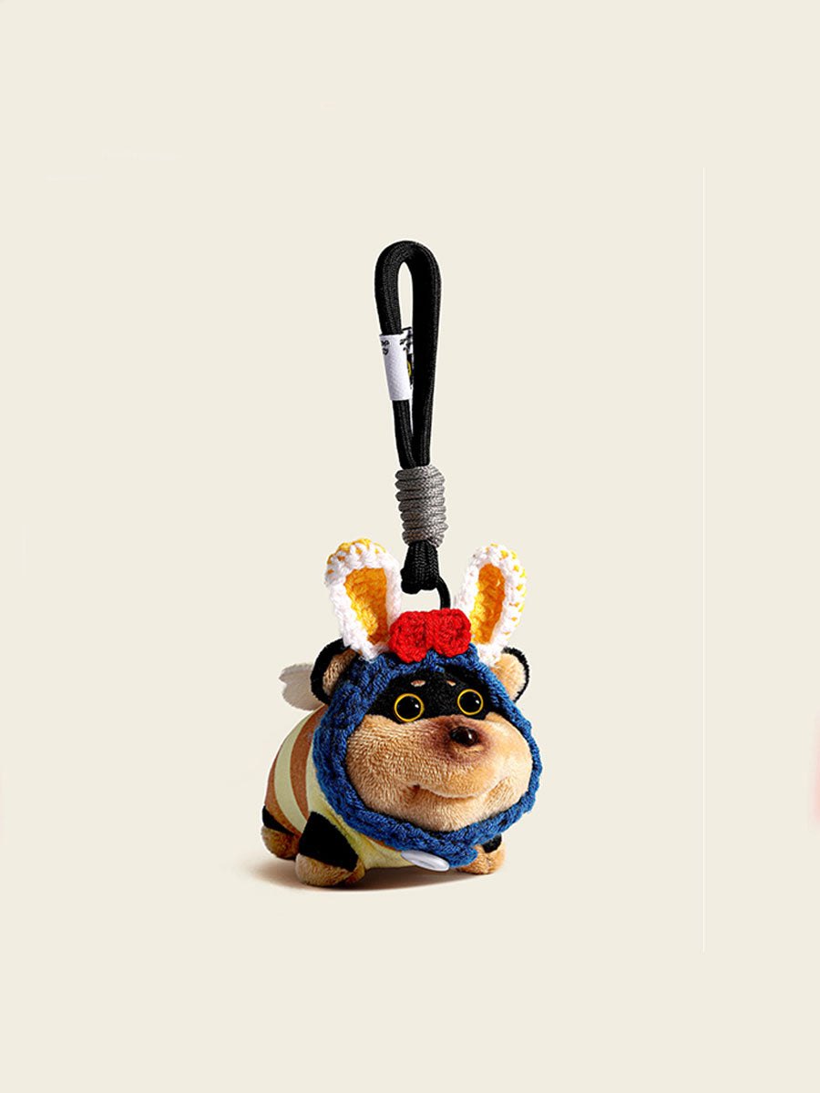 Bee Dog Plush Keychain