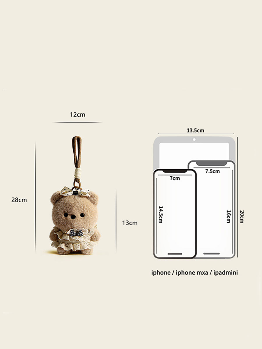 Cute Plush Dress Bear Plush Keychain