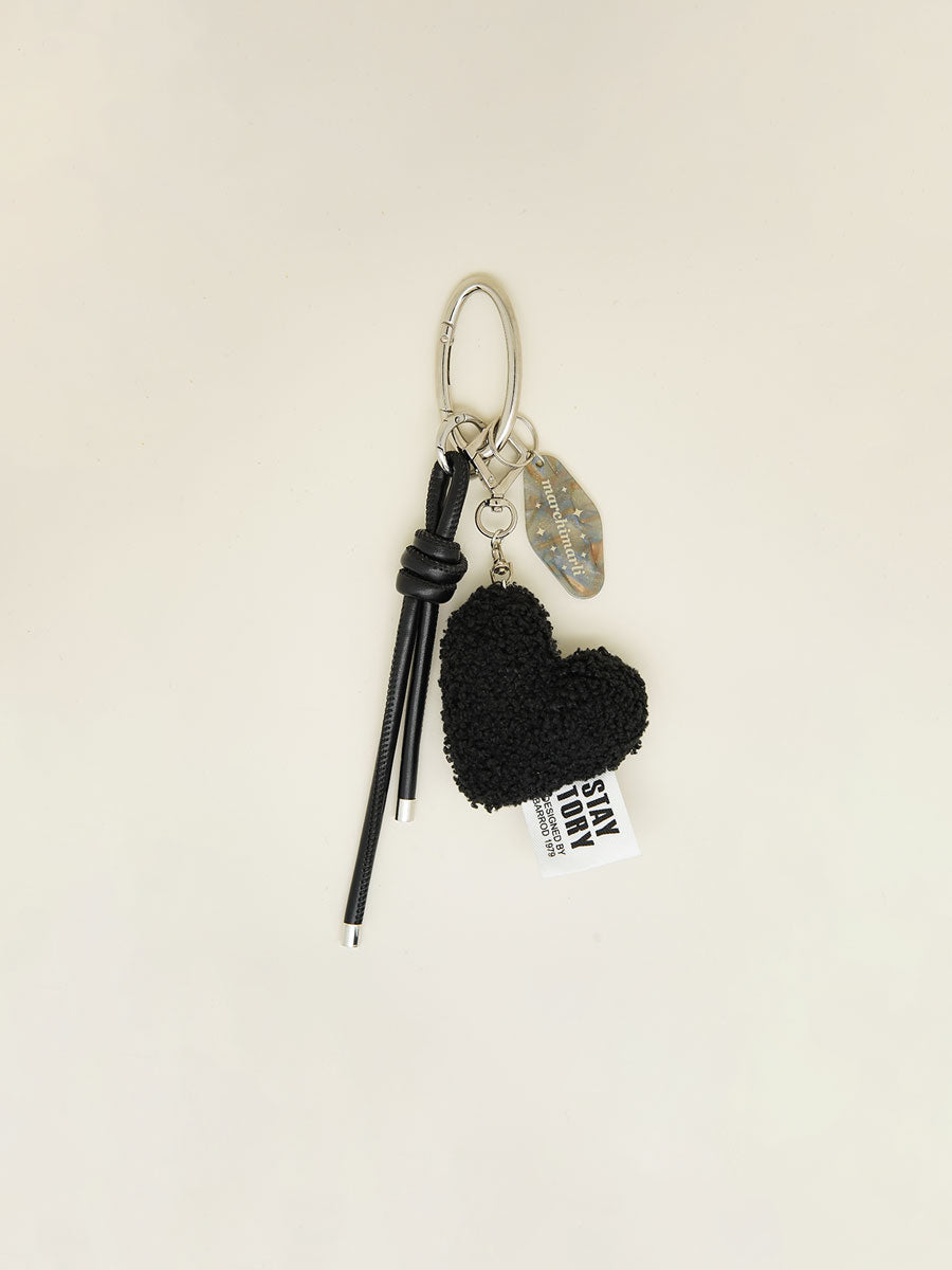 Pink Fuzzy Heart Keychain