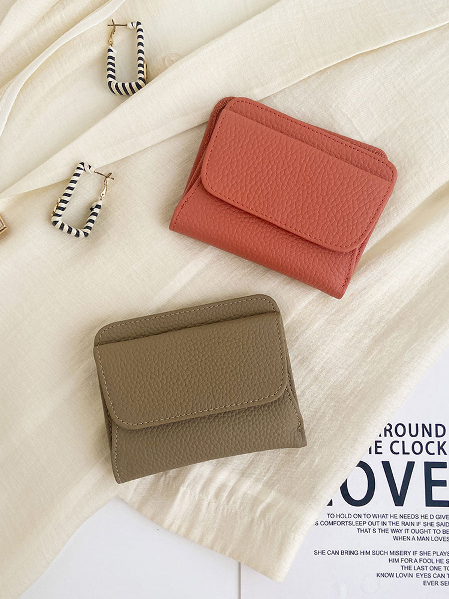 Genuine Leather Coin Purse Khaki