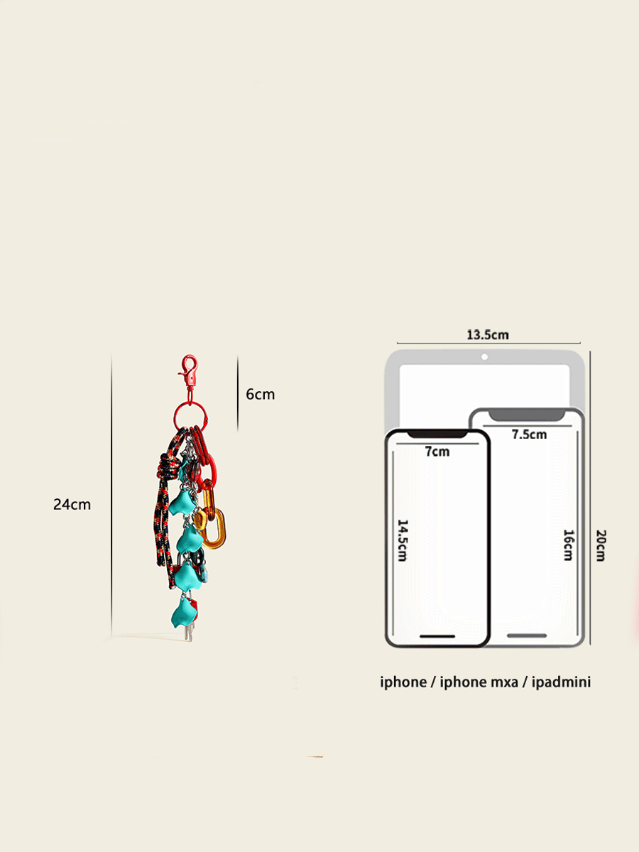 Resin & Rope Fashion Bag Charm Keychain