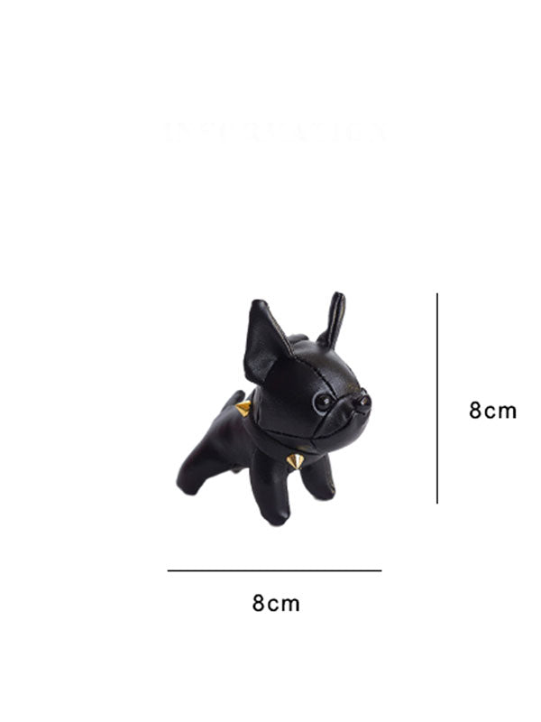 Handmade Vegan Leather French Bulldog Keychain