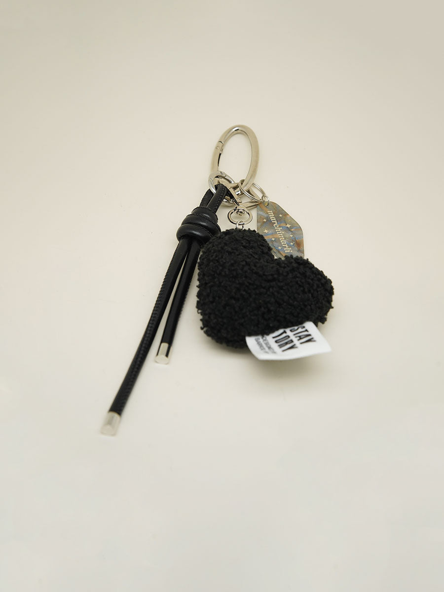 Pink Fuzzy Heart Keychain