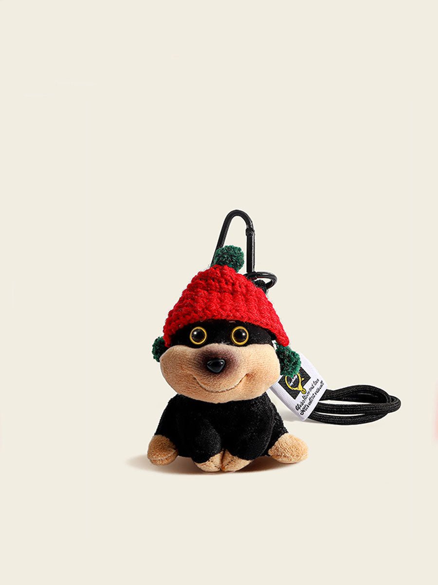 Bee Dog Plush Keychain