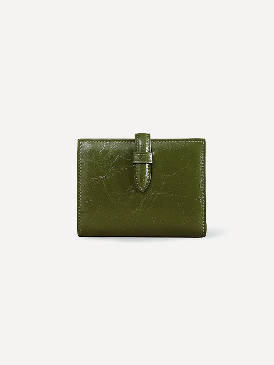 Oil Wax Leather Wallet Green