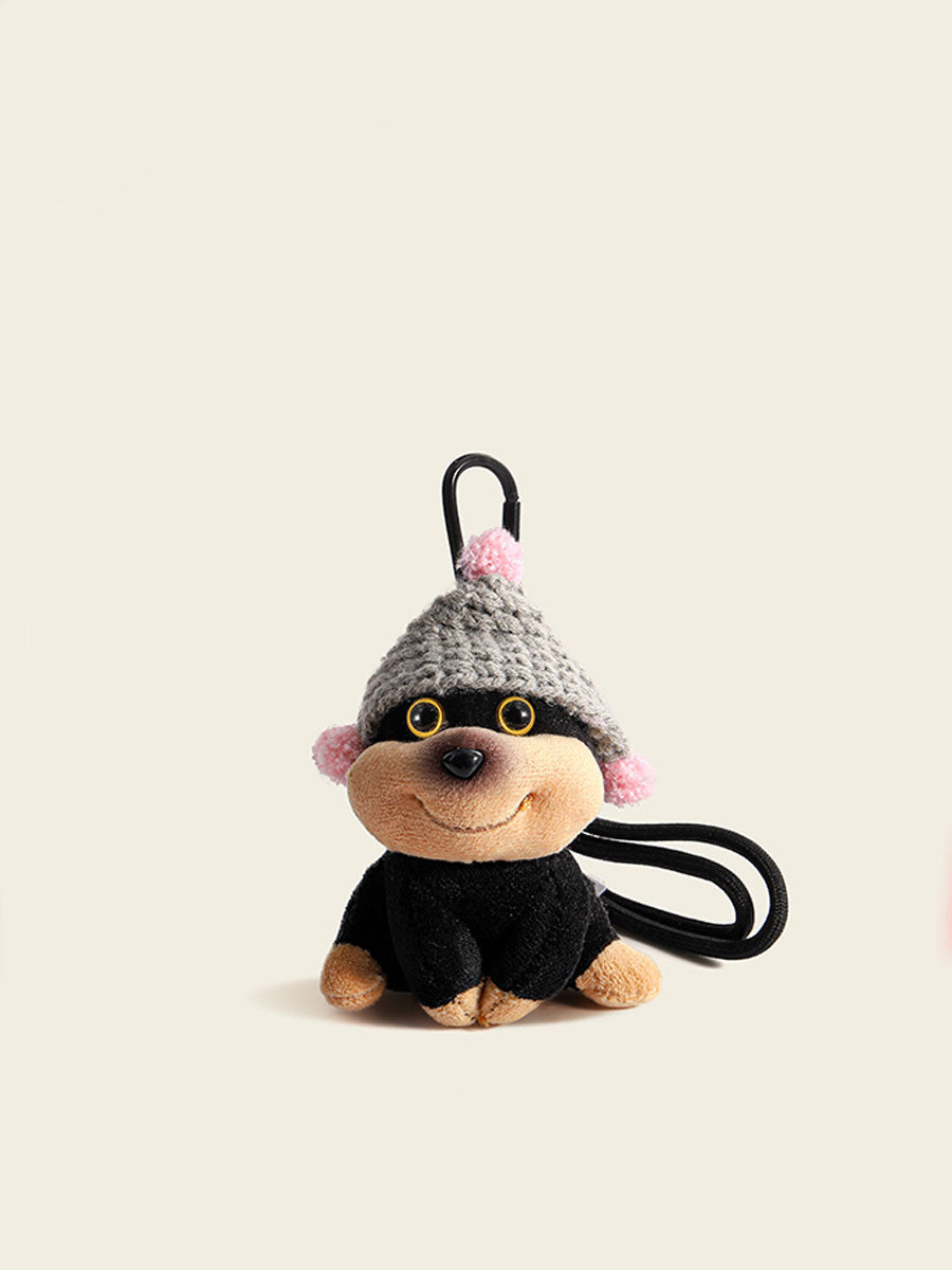 Bee Dog Plush Keychain