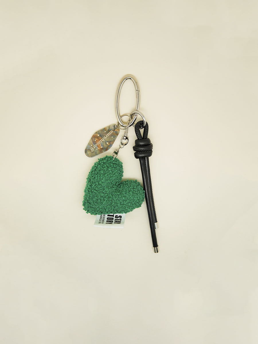 Pink Fuzzy Heart Keychain