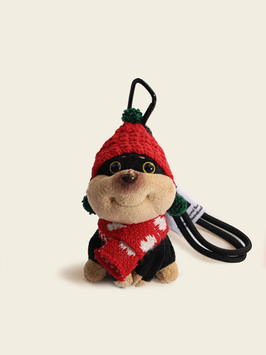 Bee Dog Plush Keychain