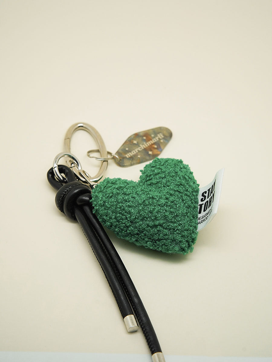 Pink Fuzzy Heart Keychain