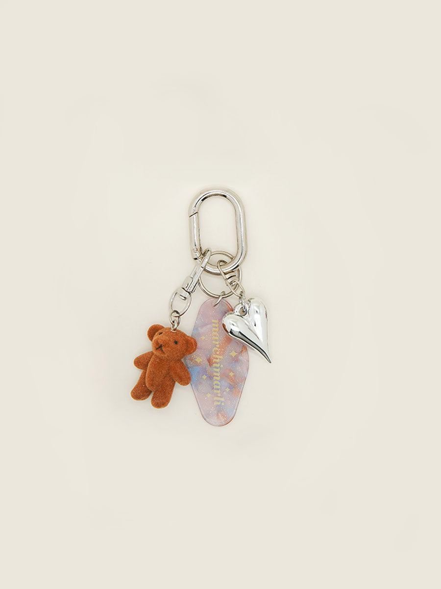 Heart Keychain with Acrylic Tag