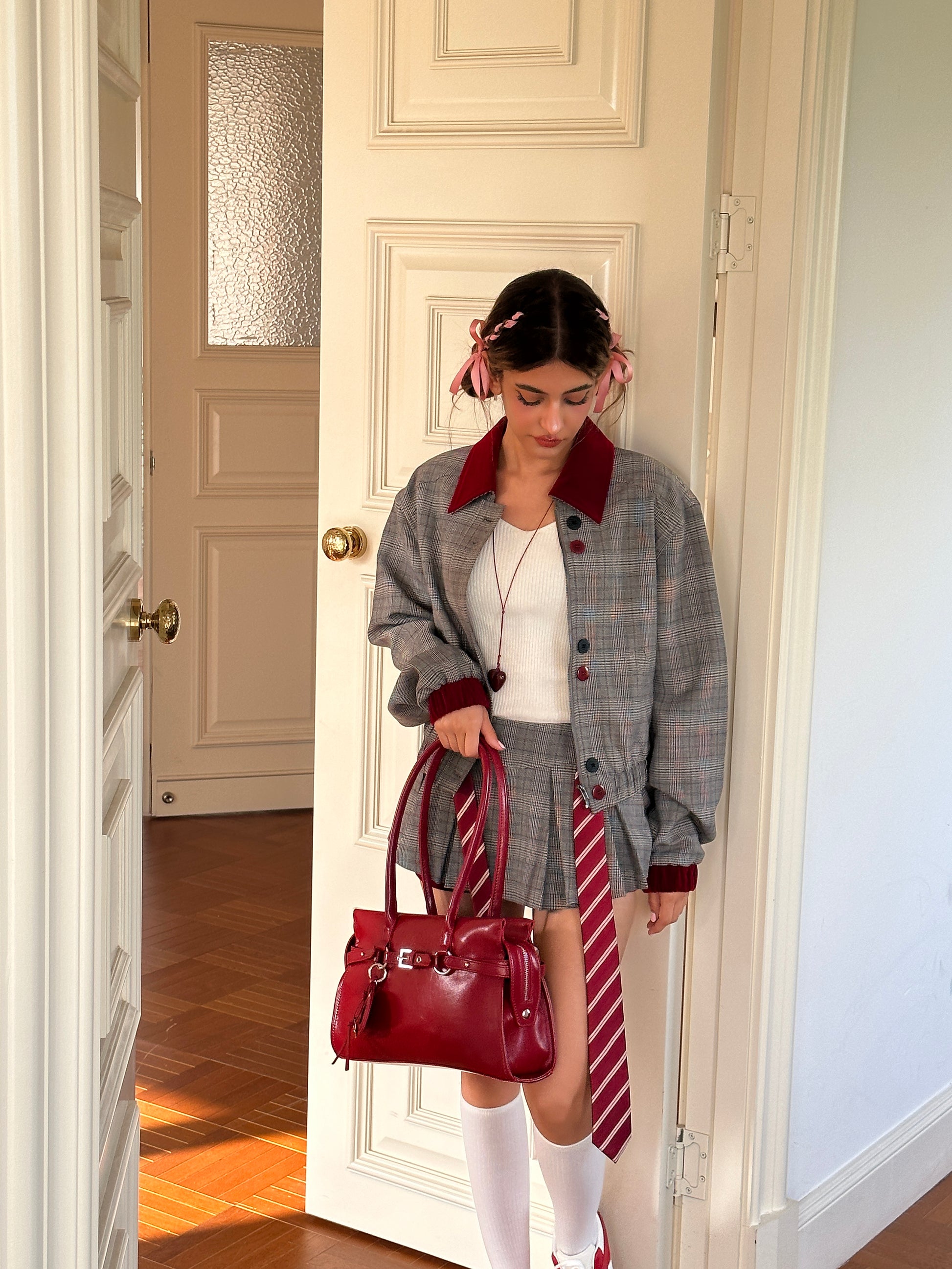 Patent Leather Red Shoulder Bag Red
