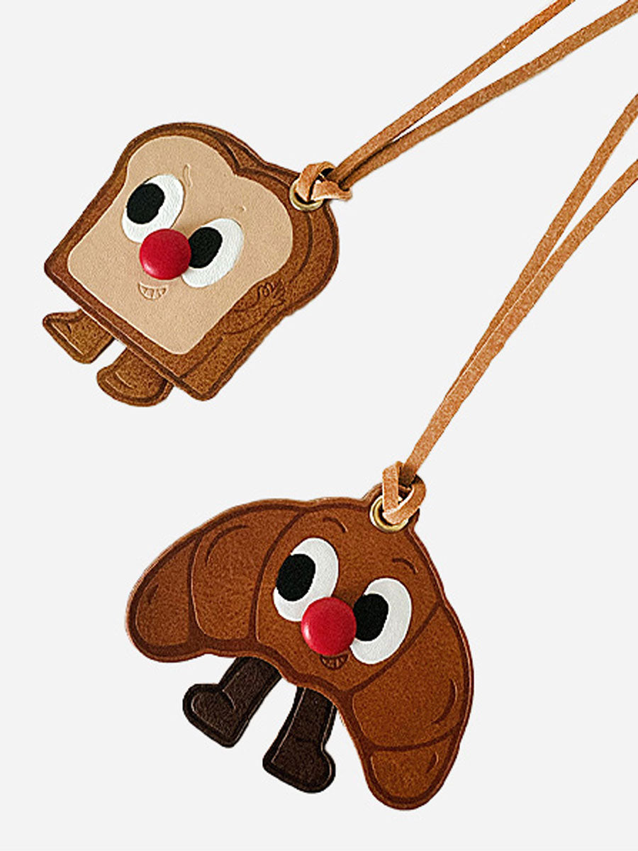 Handmade Toast & Croissant & Cheese Bag Charm