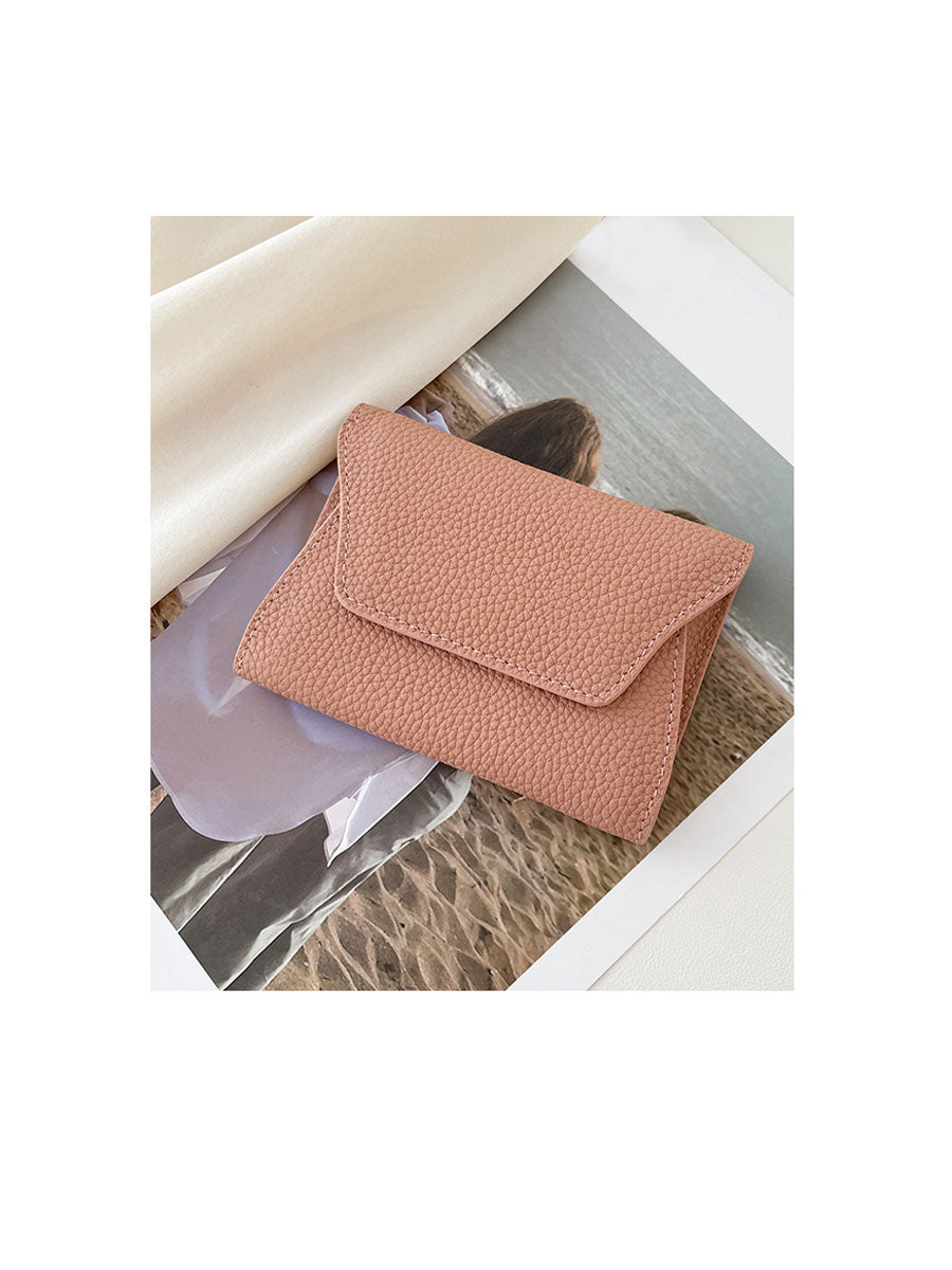 Soft Genuine Leather Short Wallet Black