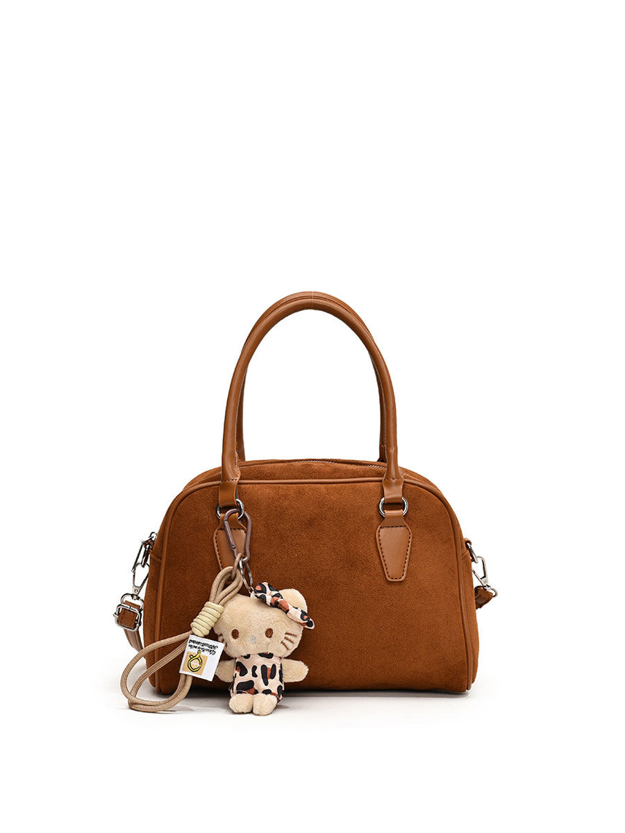 Winter Suede Boston Bag Leopard