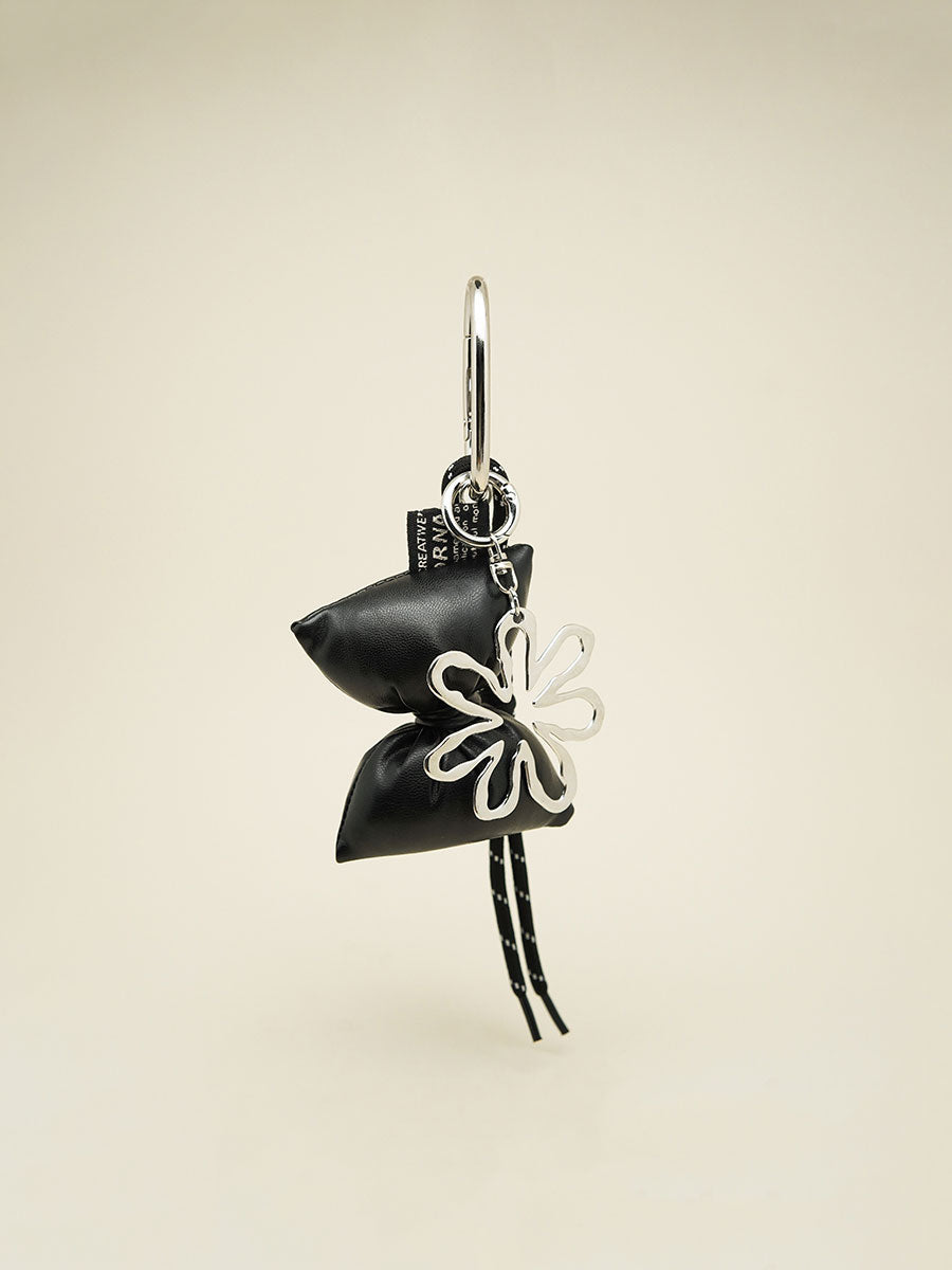 Leather Bow Bag Charm