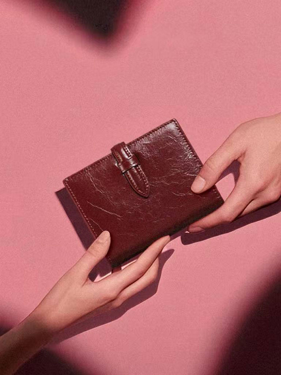 Oil Wax Leather Wallet Green