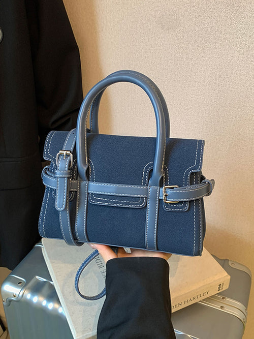 Autumn Style Print Small Crossbody Bag Blue