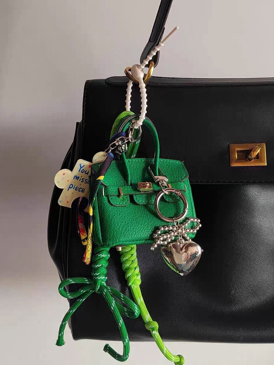 Mini Bag Charm with Rope Tassels