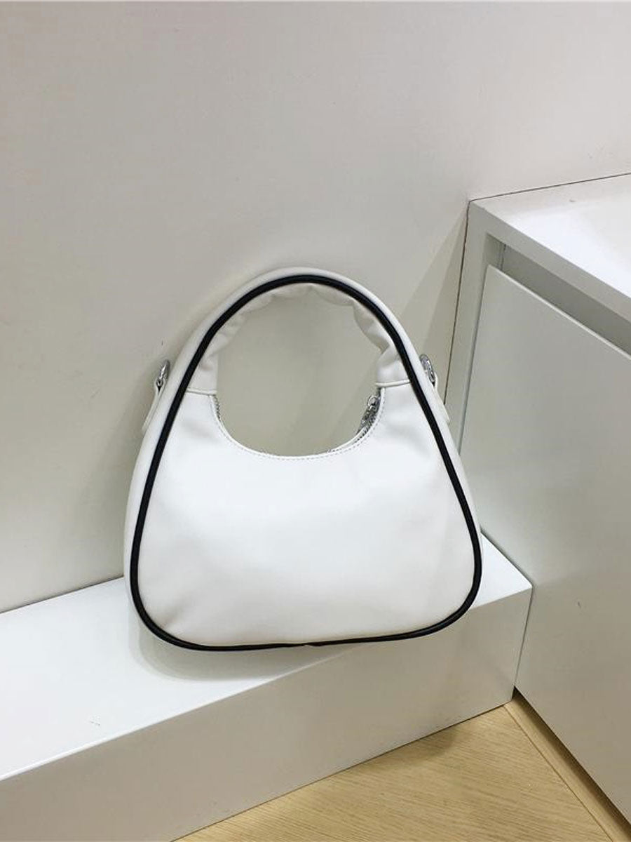 Trendy Half Moon Mini Crossbody Bag Black