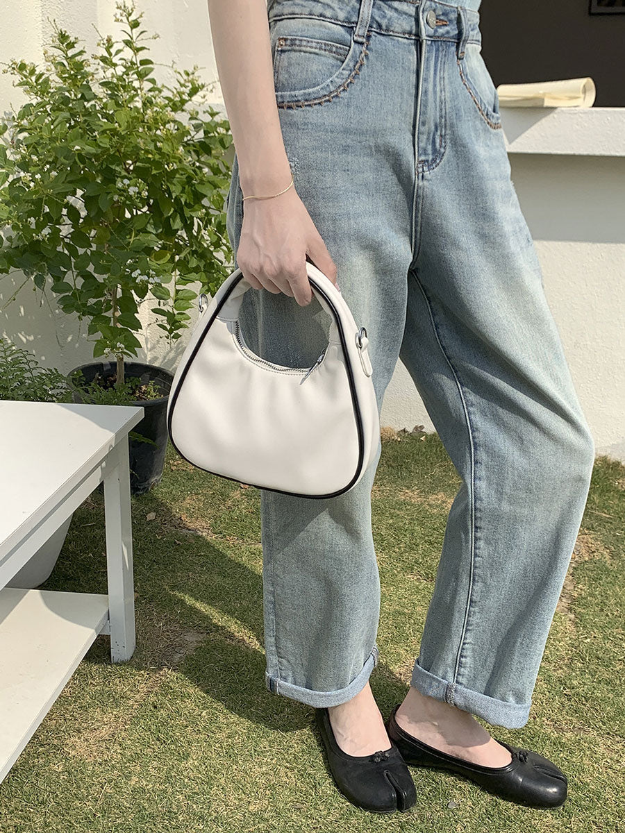 Trendy Half Moon Mini Crossbody Bag Black