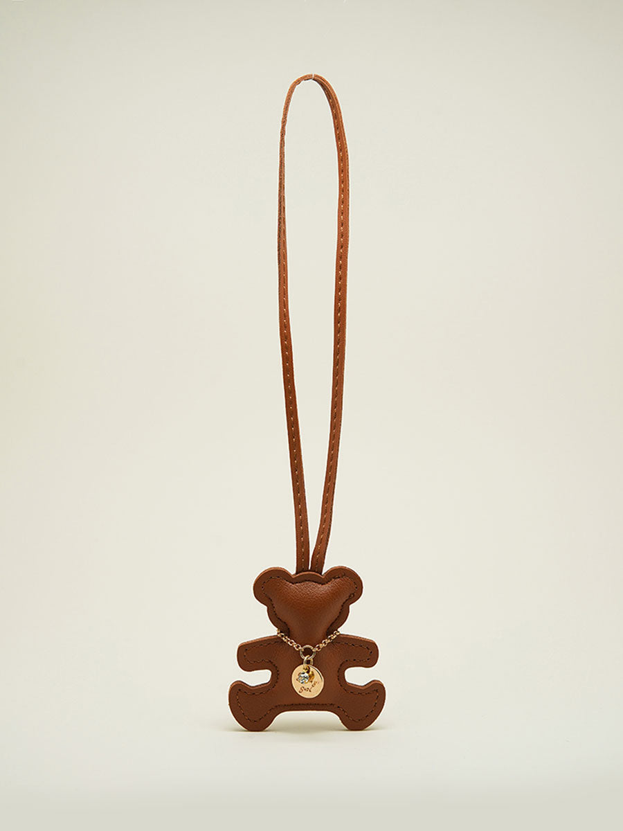 Cute Leather Bear Keychain Solid Color