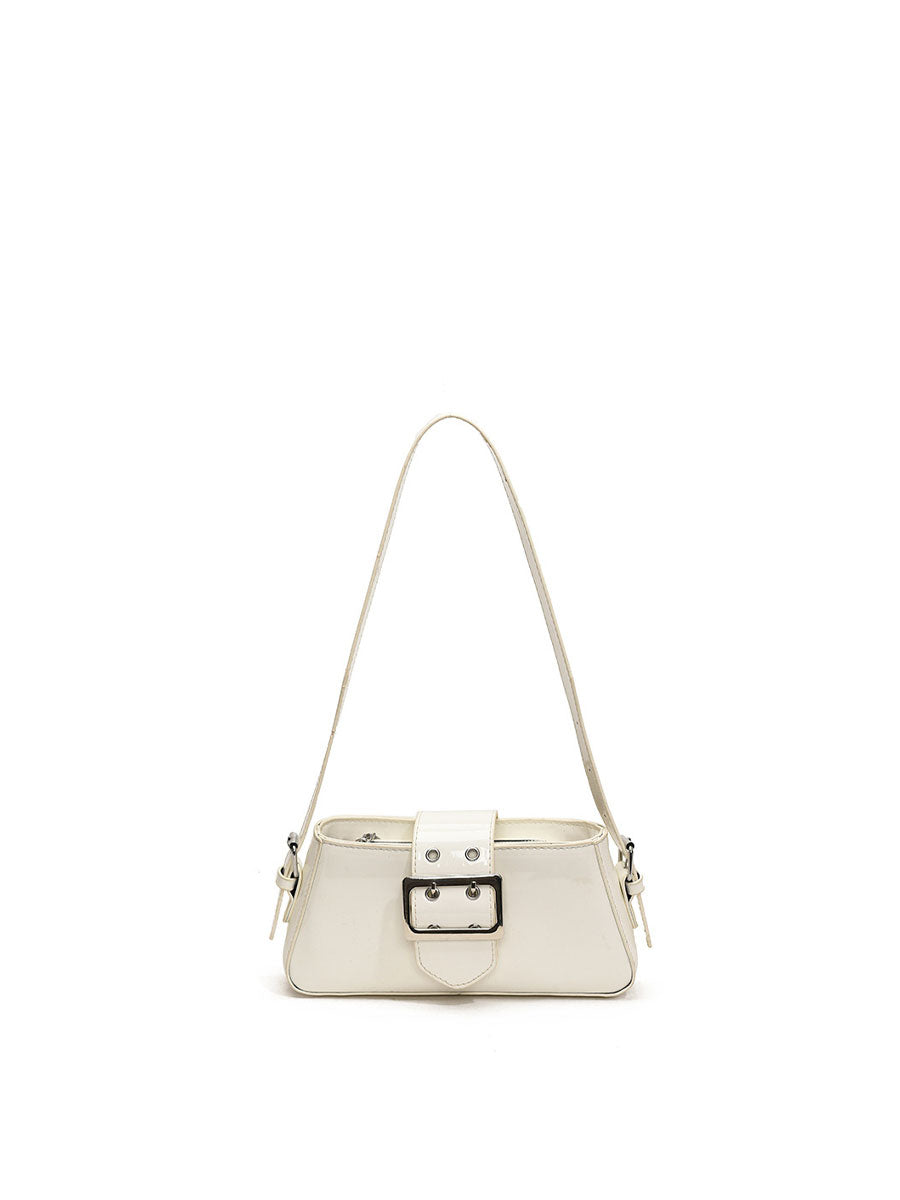 Patent Leather Shoulder Bag White