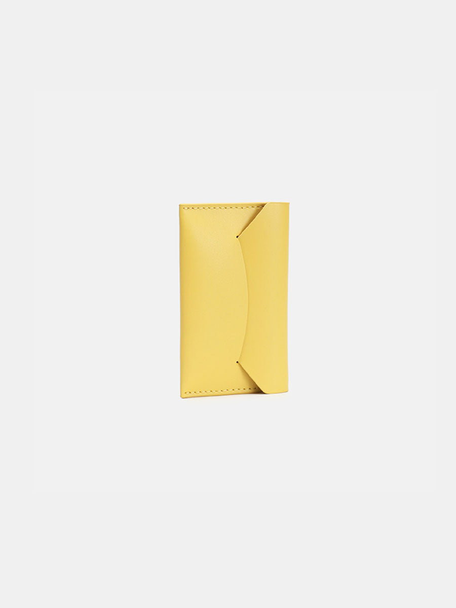 Minimalist Genuine Leather Slim Card Holder Brown